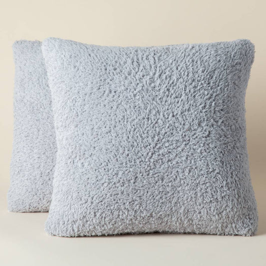 Softies Ultra-Lite Marshmallow Throw Pillow Case, 2-Pack, Grey