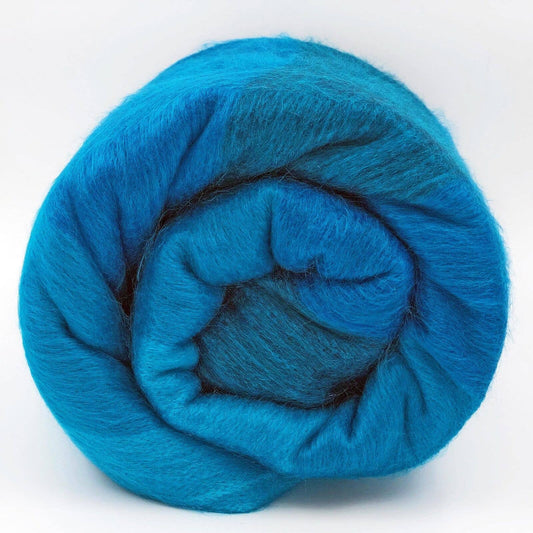 ECUALAMA Baby Alpaca Wool Throw Blanket, Blue-Turquoise Stripe, 90x65 in